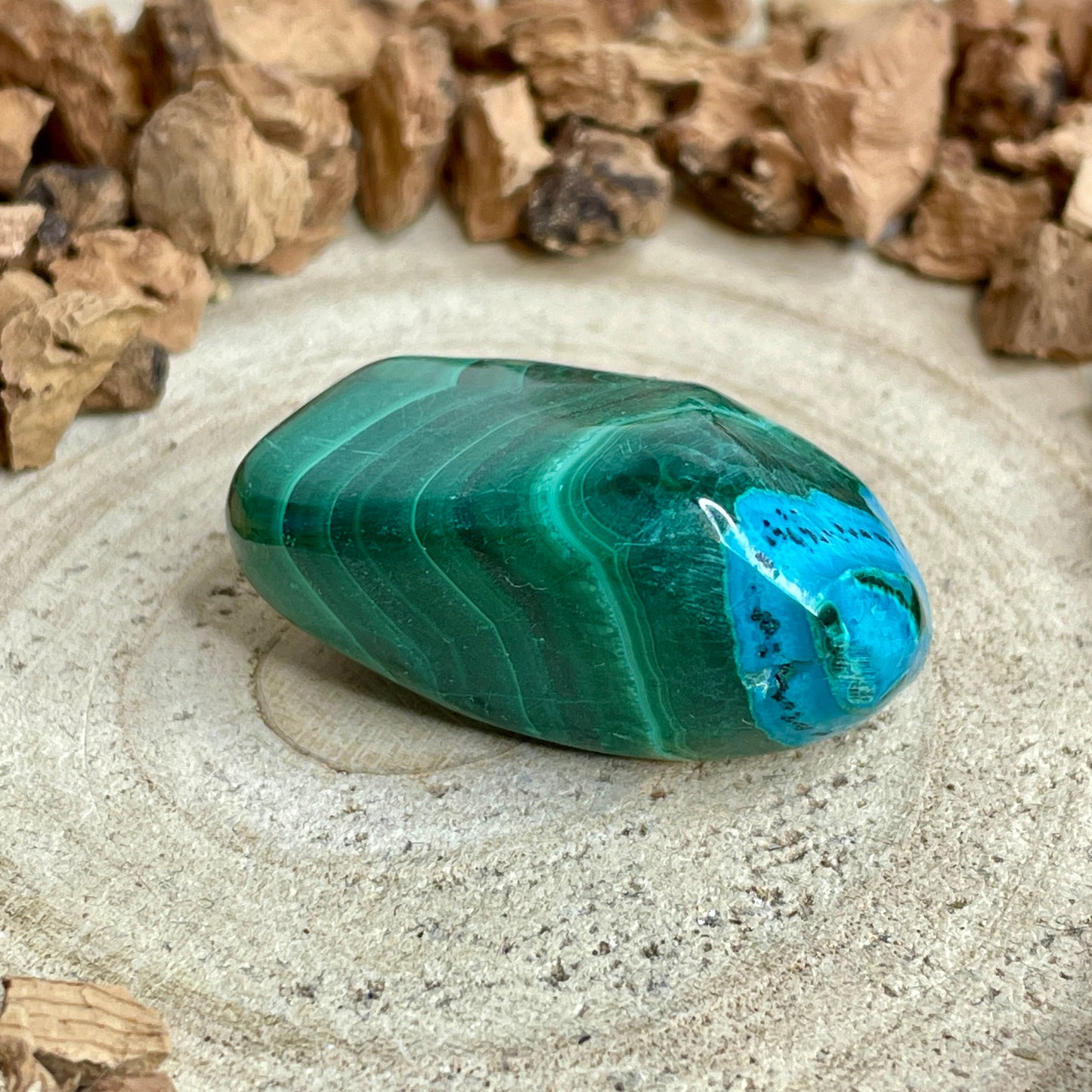 Chrysocolla Malachiet trommelsteen M nr.2