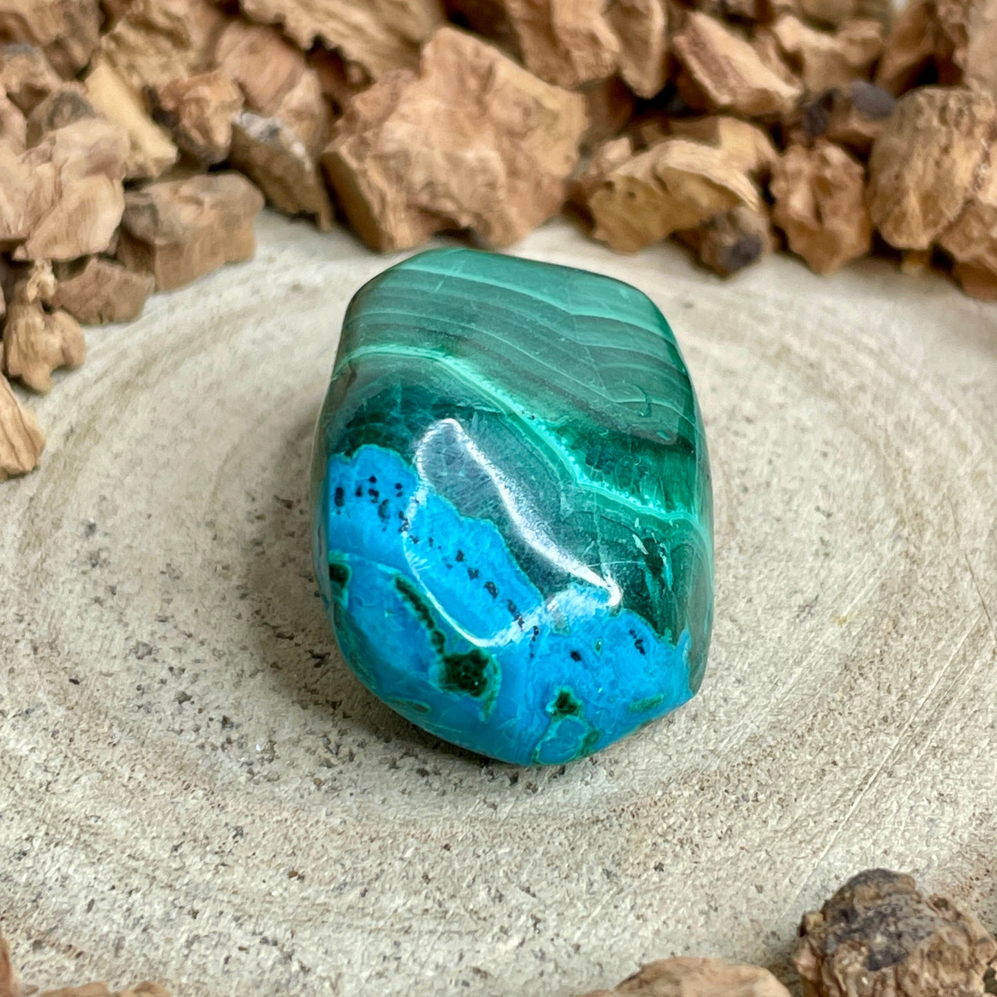 Chrysocolla Malachiet trommelsteen M nr.2