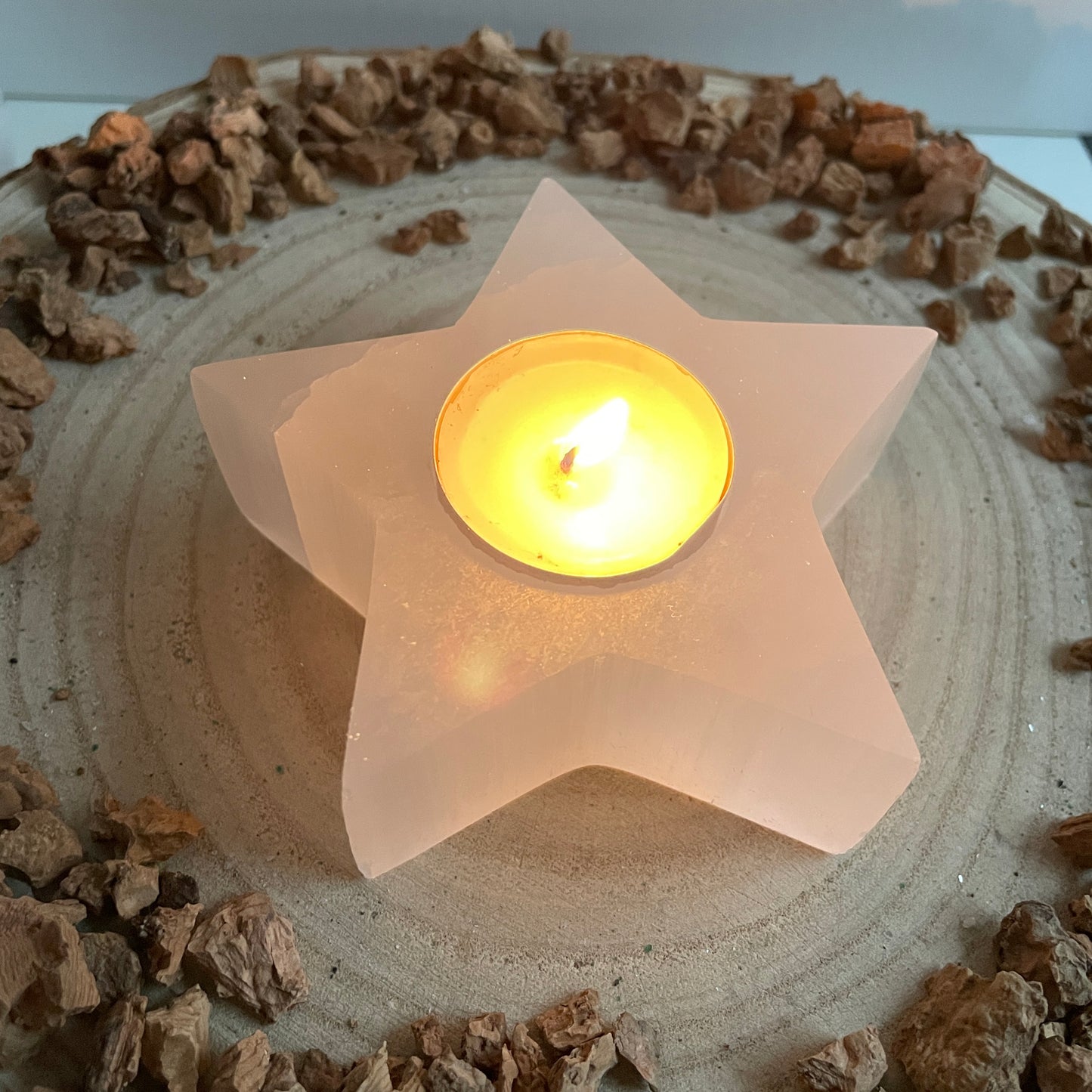 Seleniet waxinelichthouder Ster