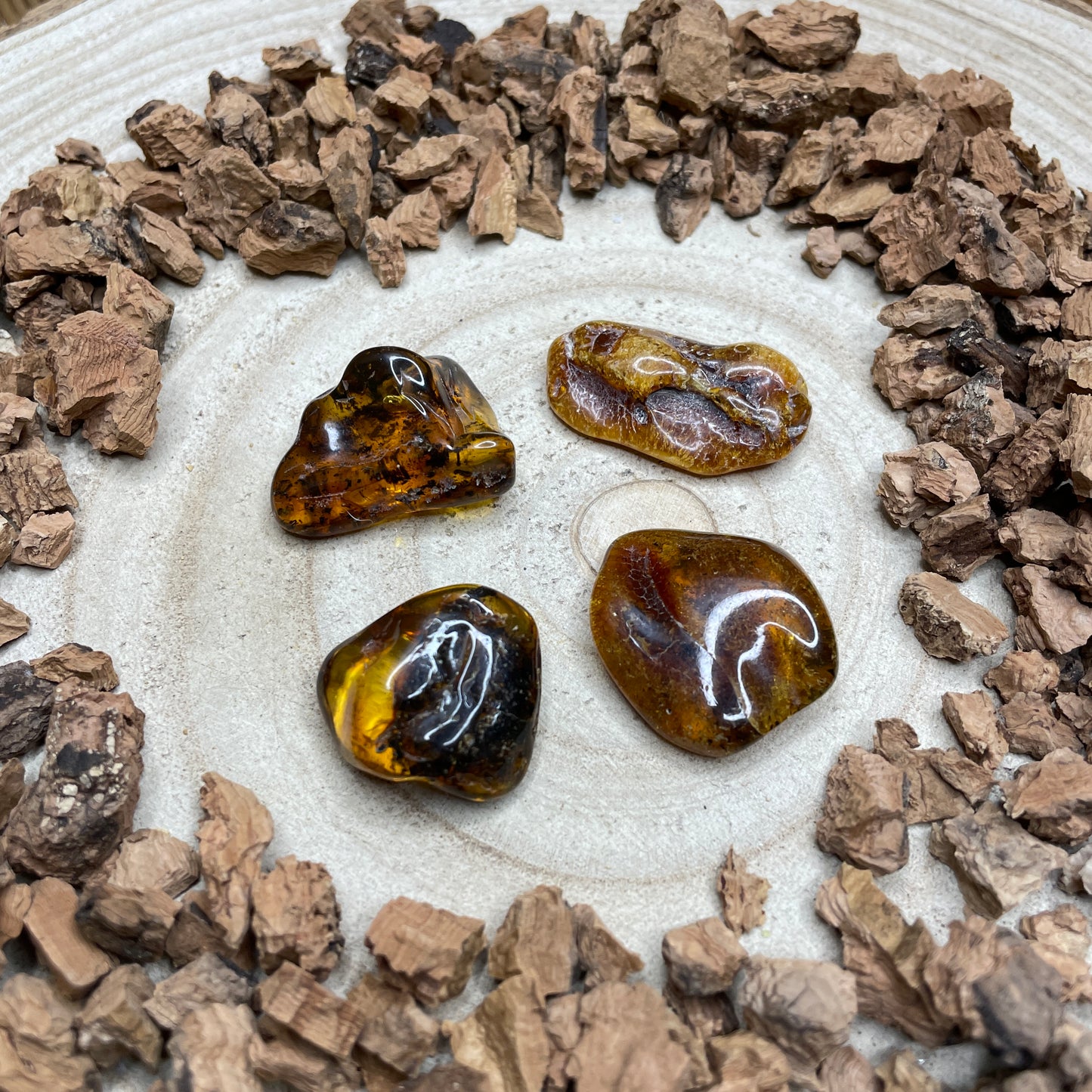 Barnsteen (Amber) trommelsteen