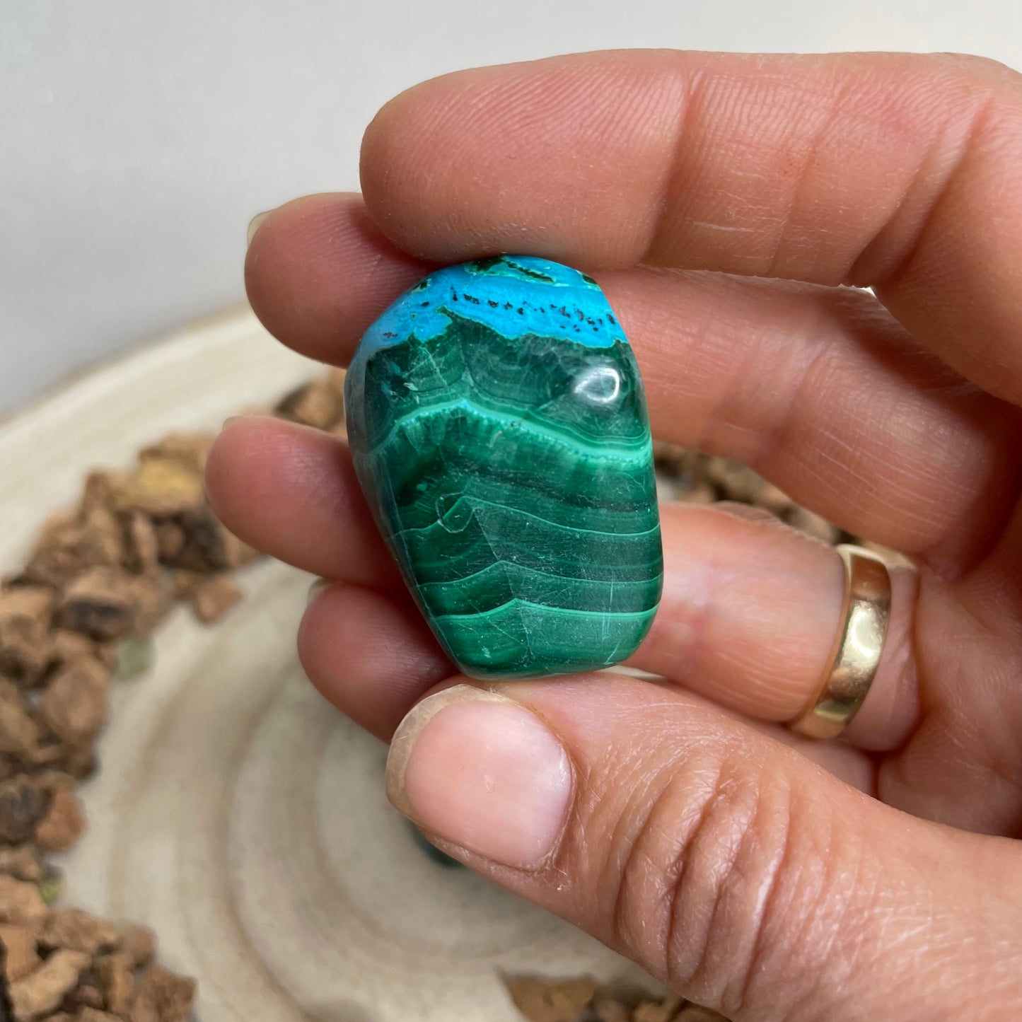 Chrysocolla Malachiet trommelsteen M nr.2