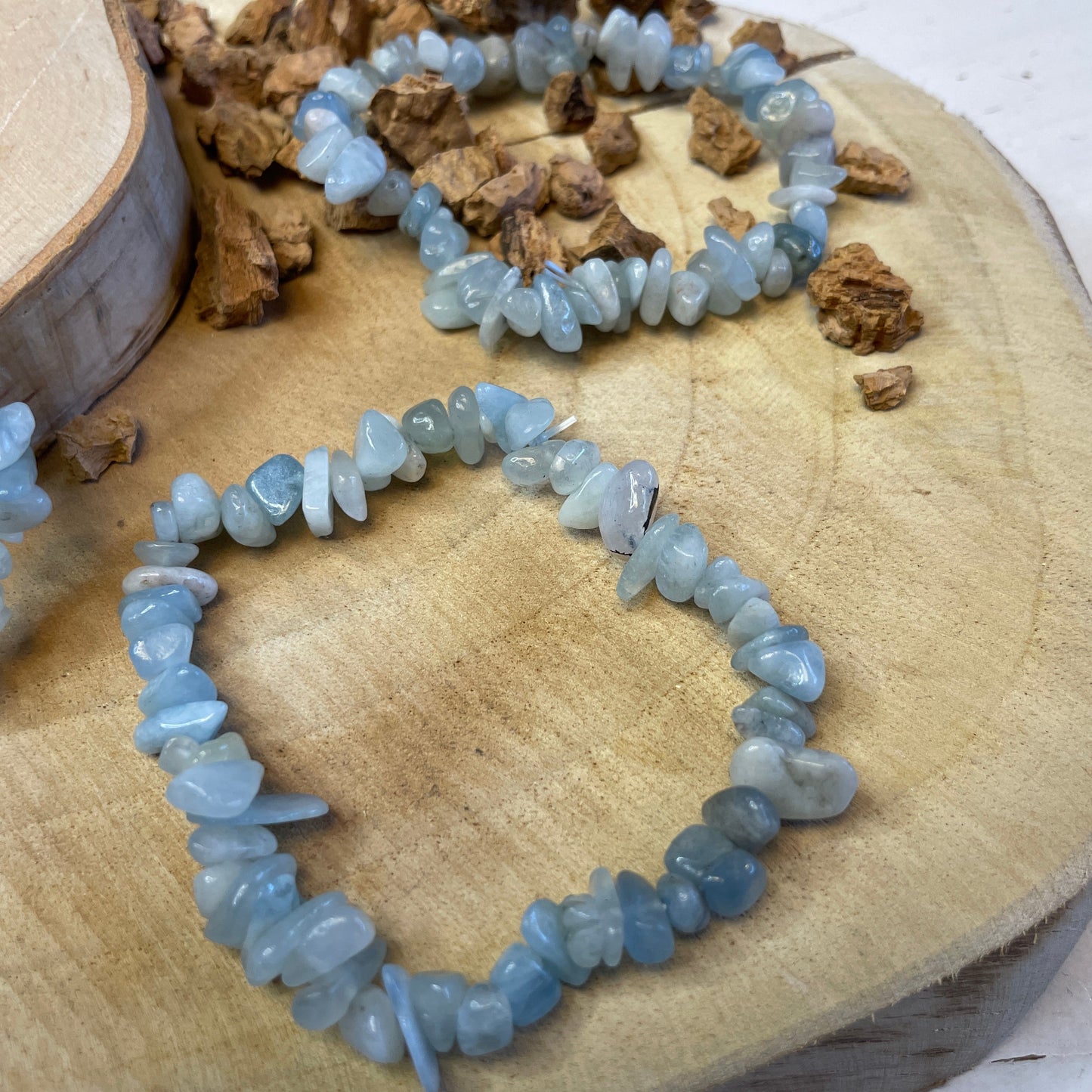 Aquamarijn splitarmband - Een Handjevol Geluk