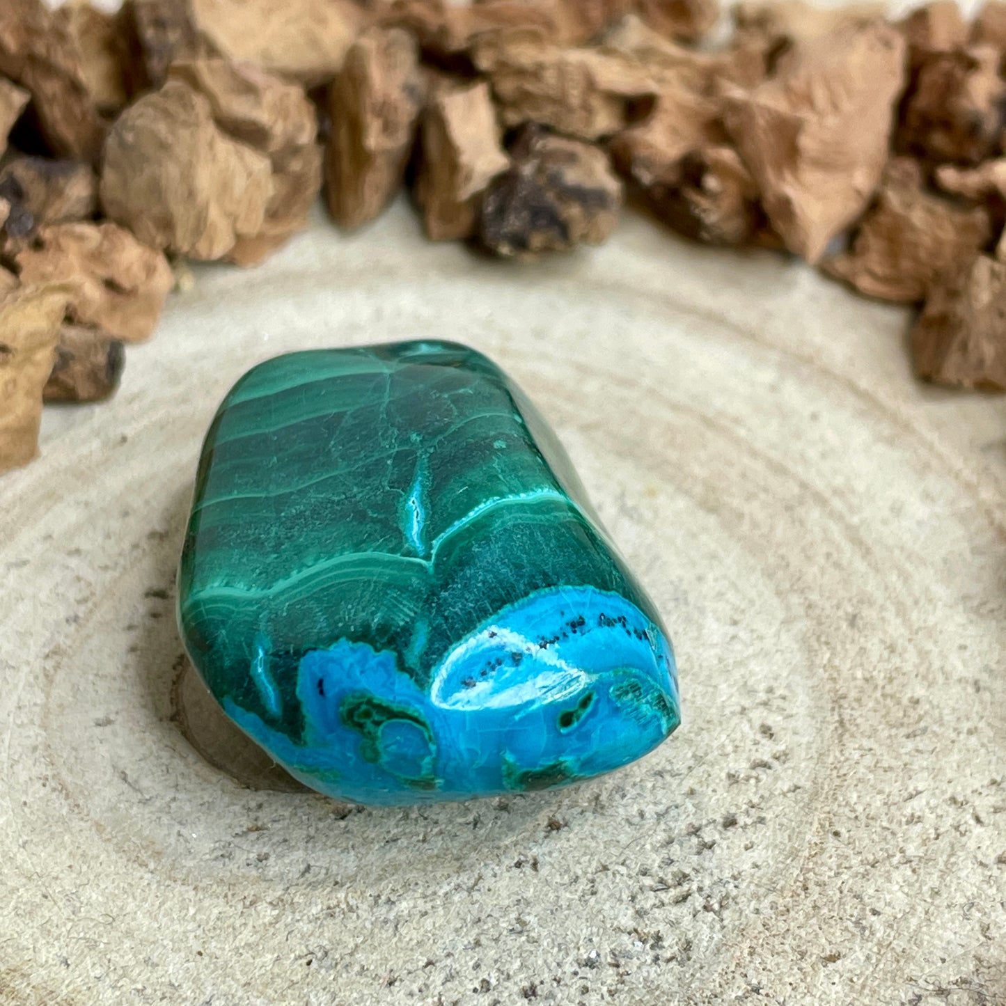Chrysocolla Malachiet trommelsteen M nr.2