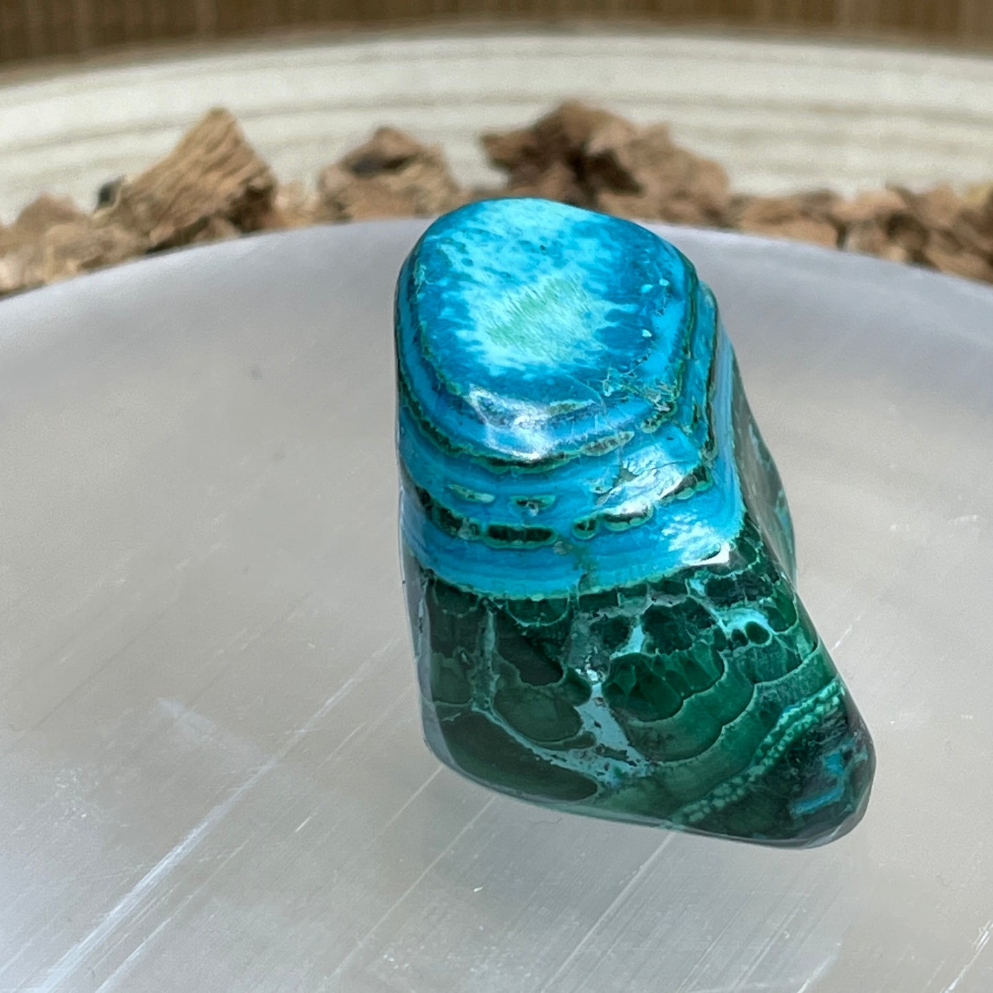 Chrysocolla Malachiet trommelsteen M nr.1
