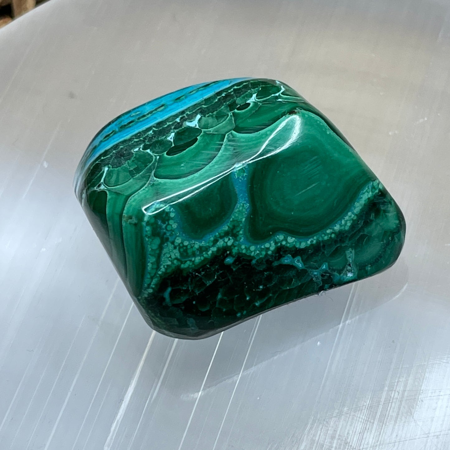 Chrysocolla Malachiet trommelsteen M nr.1