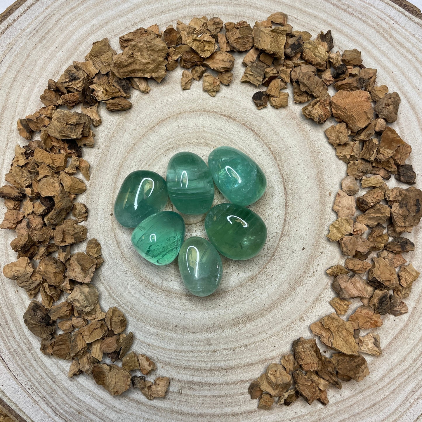 Groene Fluoriet trommelsteen - Een Handjevol Geluk