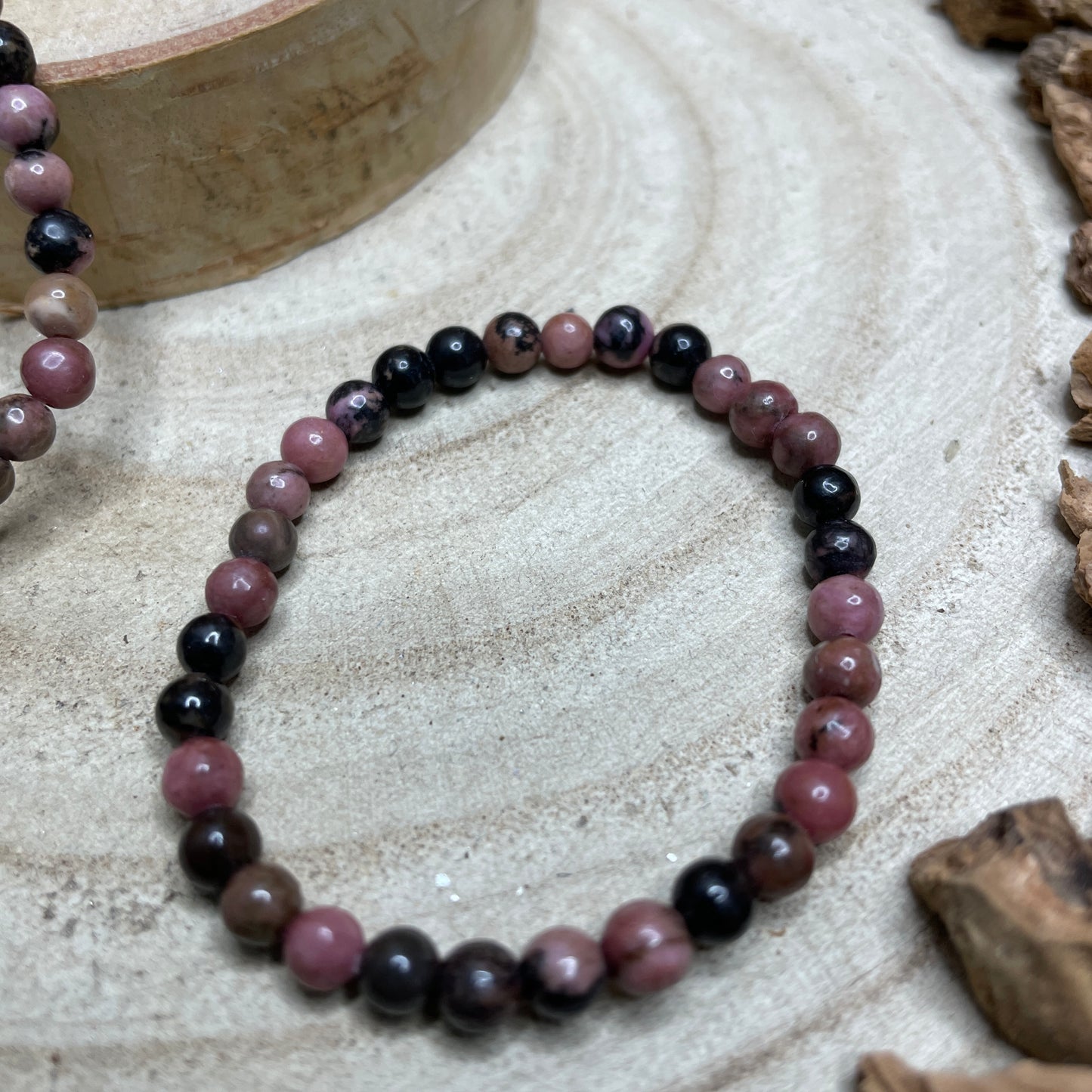 Rhodoniet kogelarmband 4 mm - kinderarmband