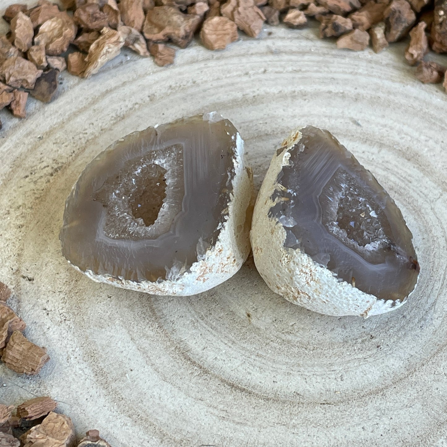 Agaat geode paar nr.2