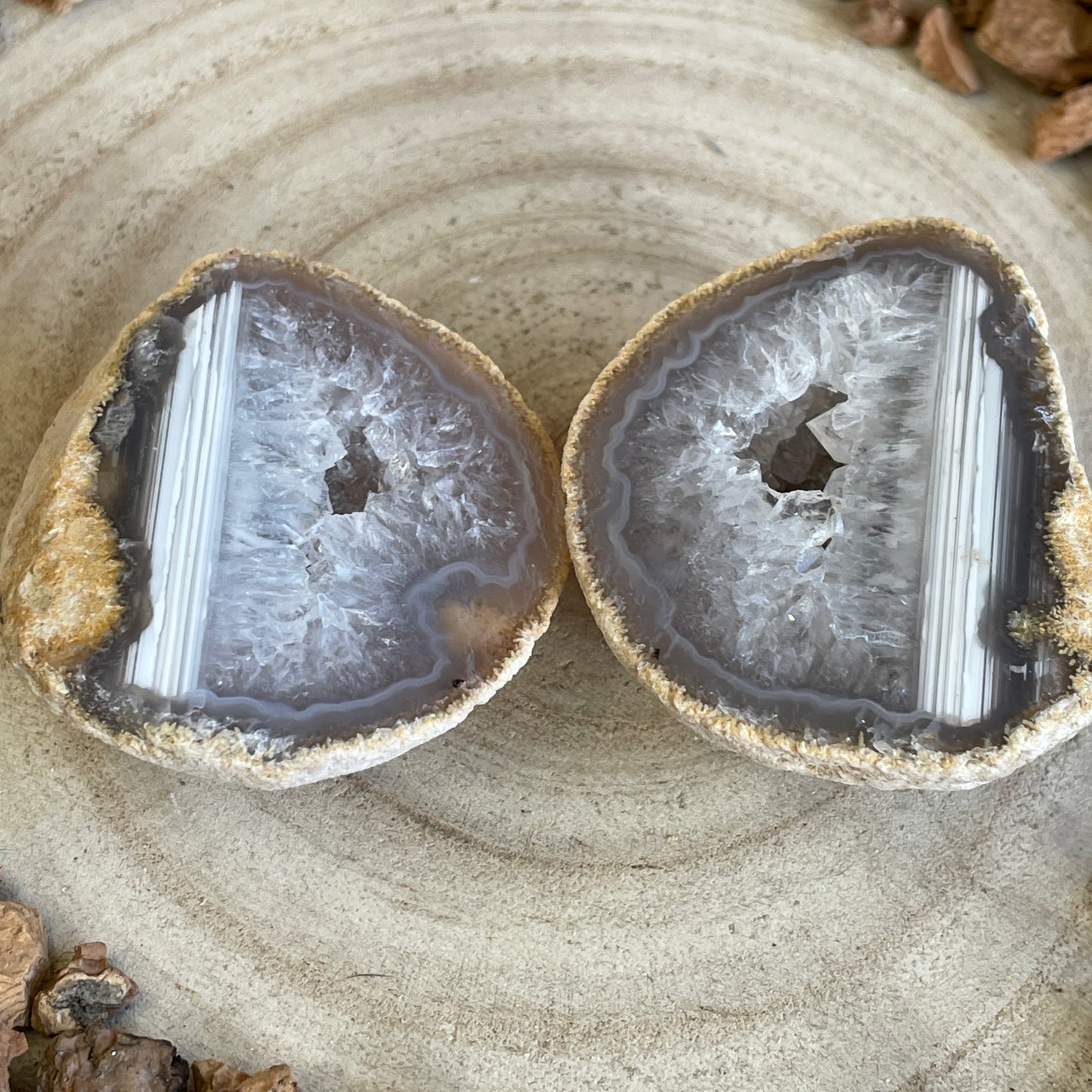 Agaat geode paar nr.1