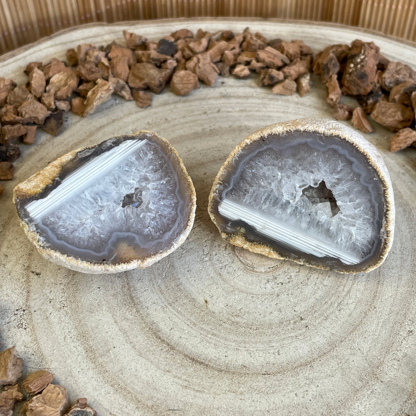 Agaat geode paar nr.1
