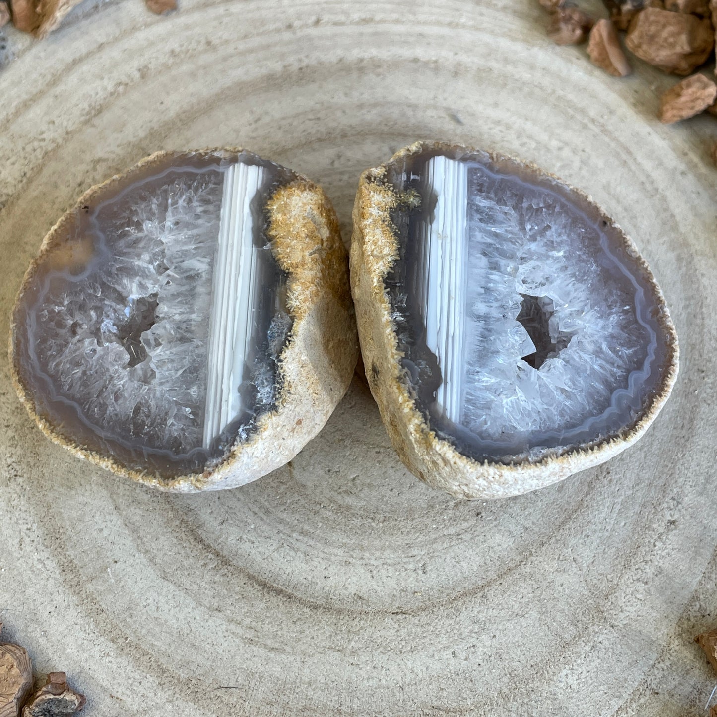 Agaat geode paar nr.1
