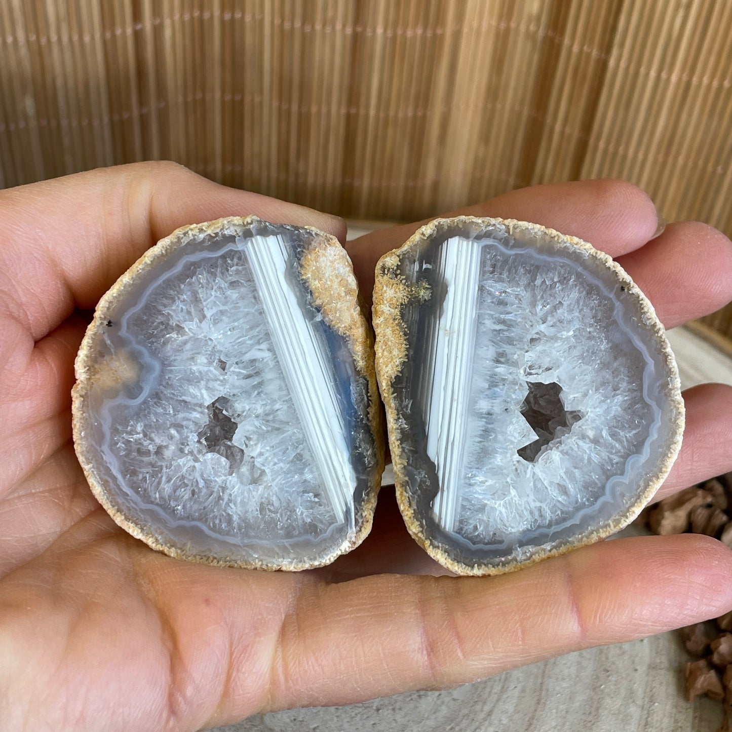 Agaat geode paar nr.1