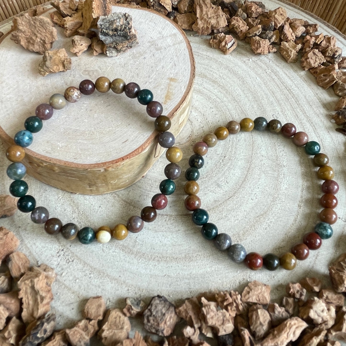 Oceaan Jaspis kogelarmband 6 mm