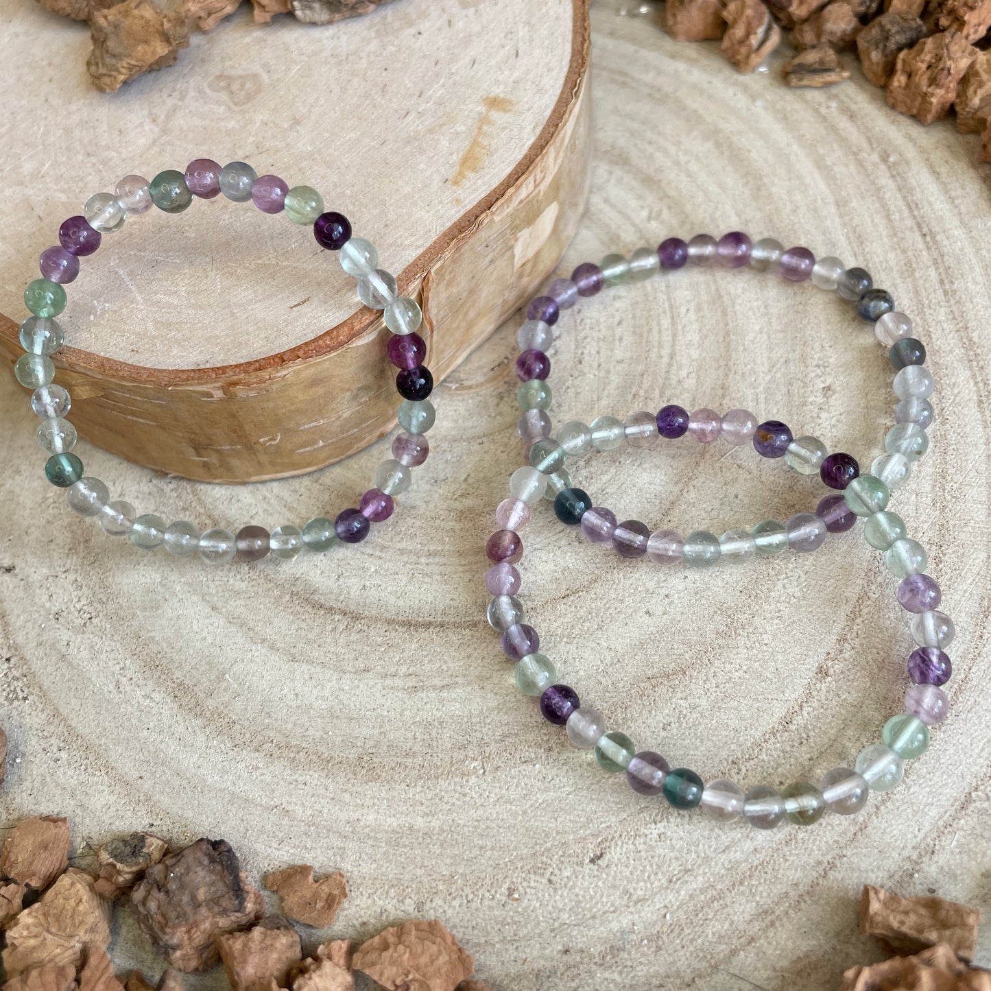 Regenboog Fluoriet kogelarmband 4 mm - kinderarmband