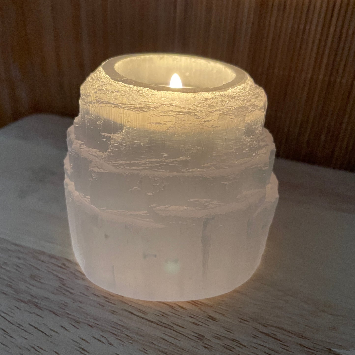 Seleniet waxinelichthouder toren (maat L)