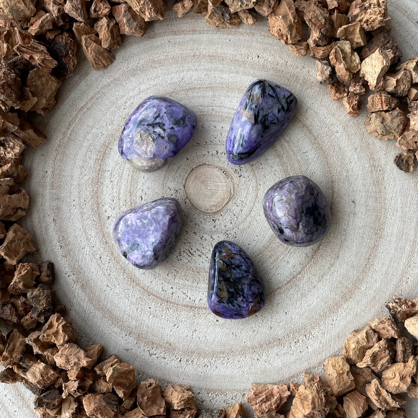 Charoiet trommelsteen A++