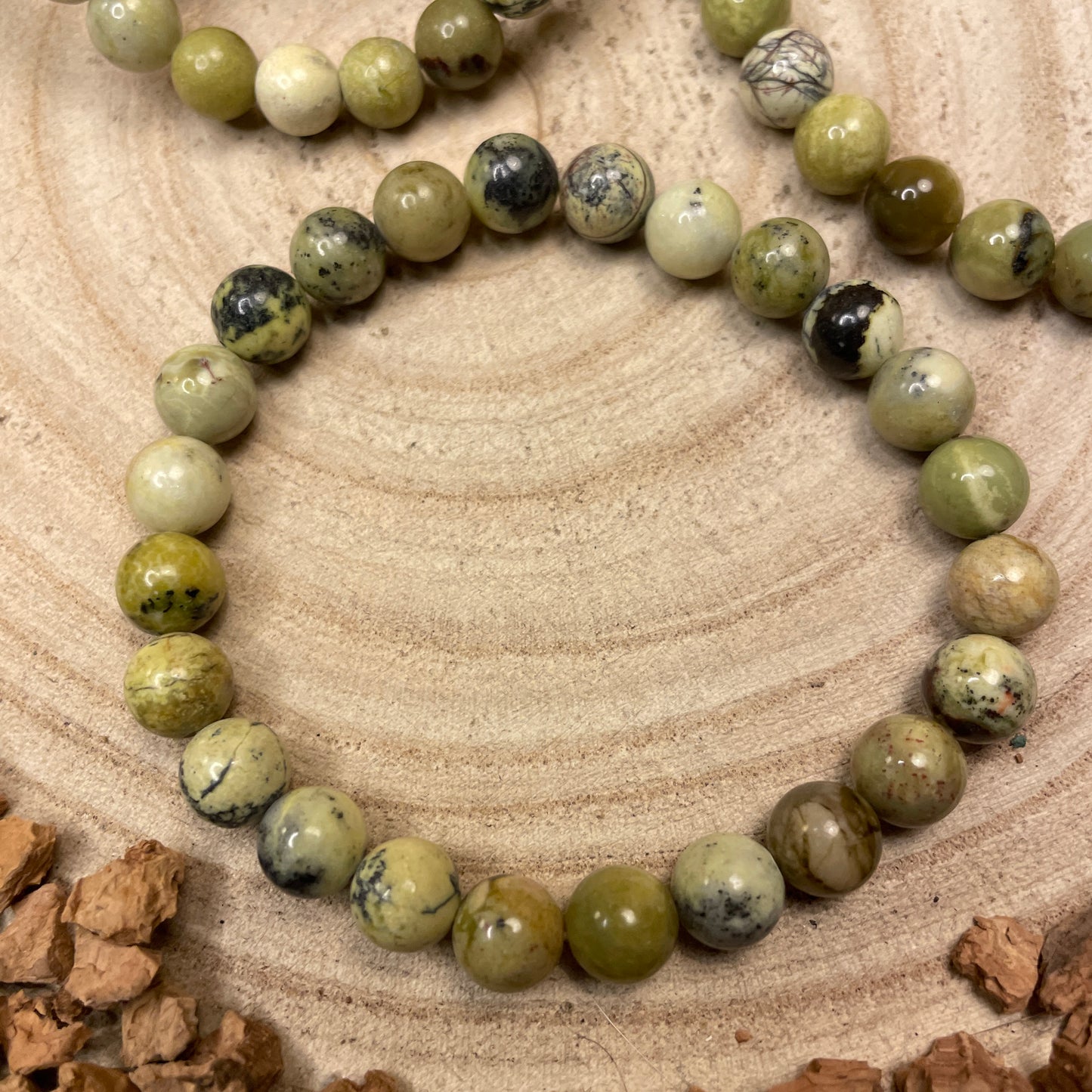 Serpentijn kogelarmband 8mm