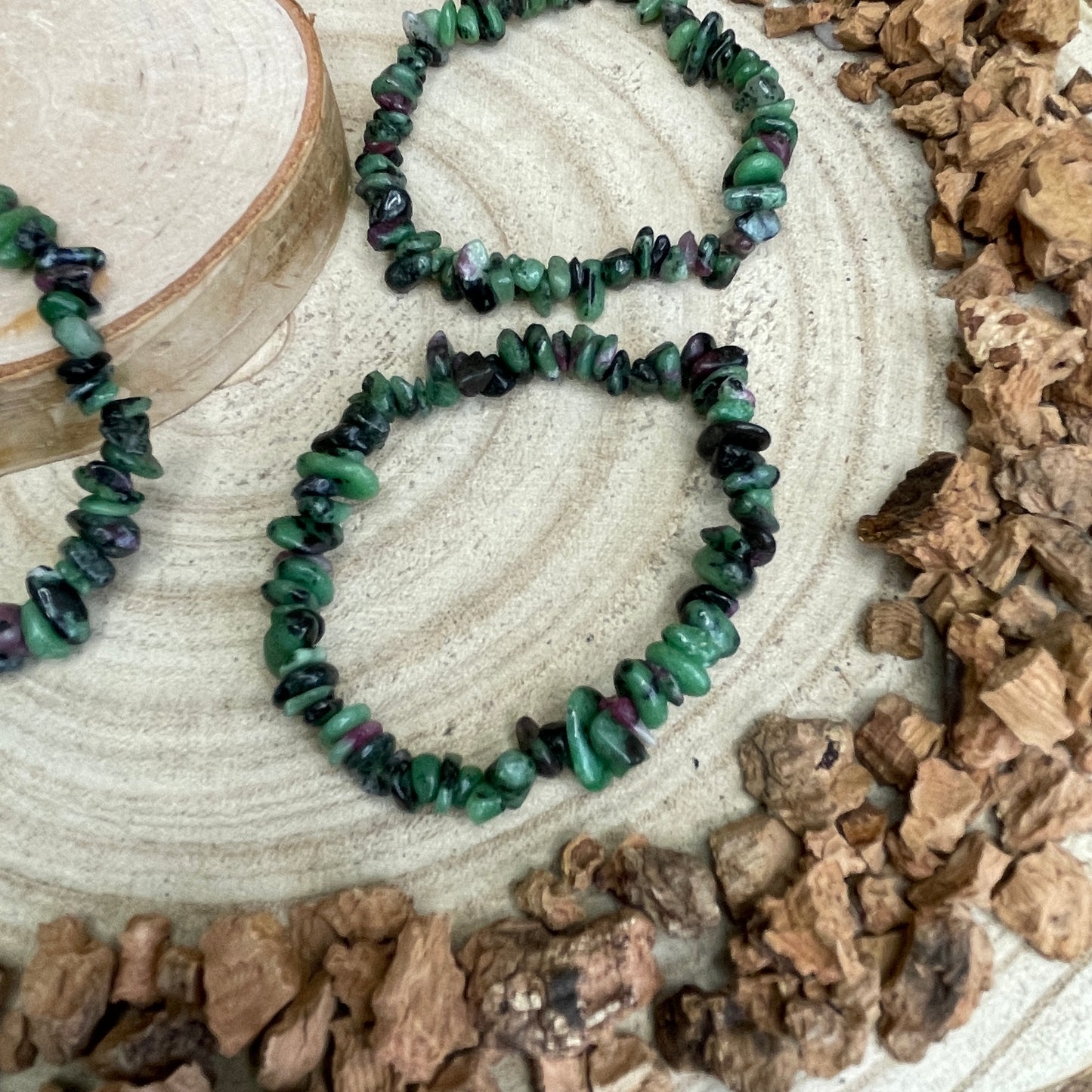 Robijn in Zoïsiet splitarmband