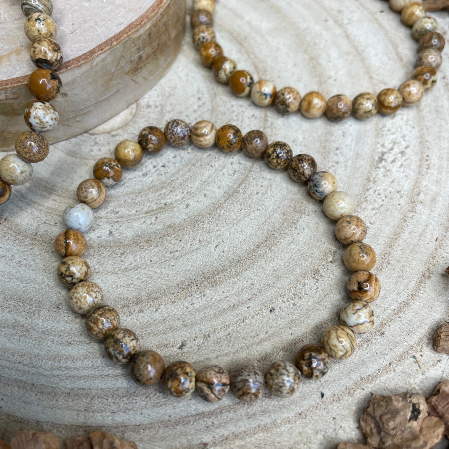 Landschap Jaspis kogelarmband 6mm