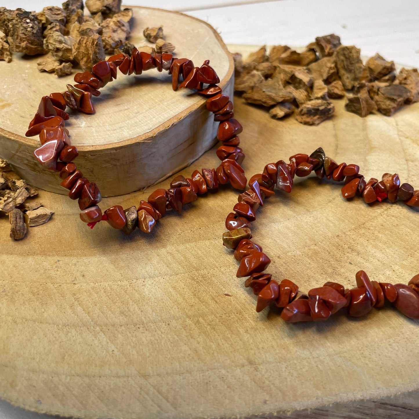 Rode Jaspis splitarmband - Een Handjevol Geluk