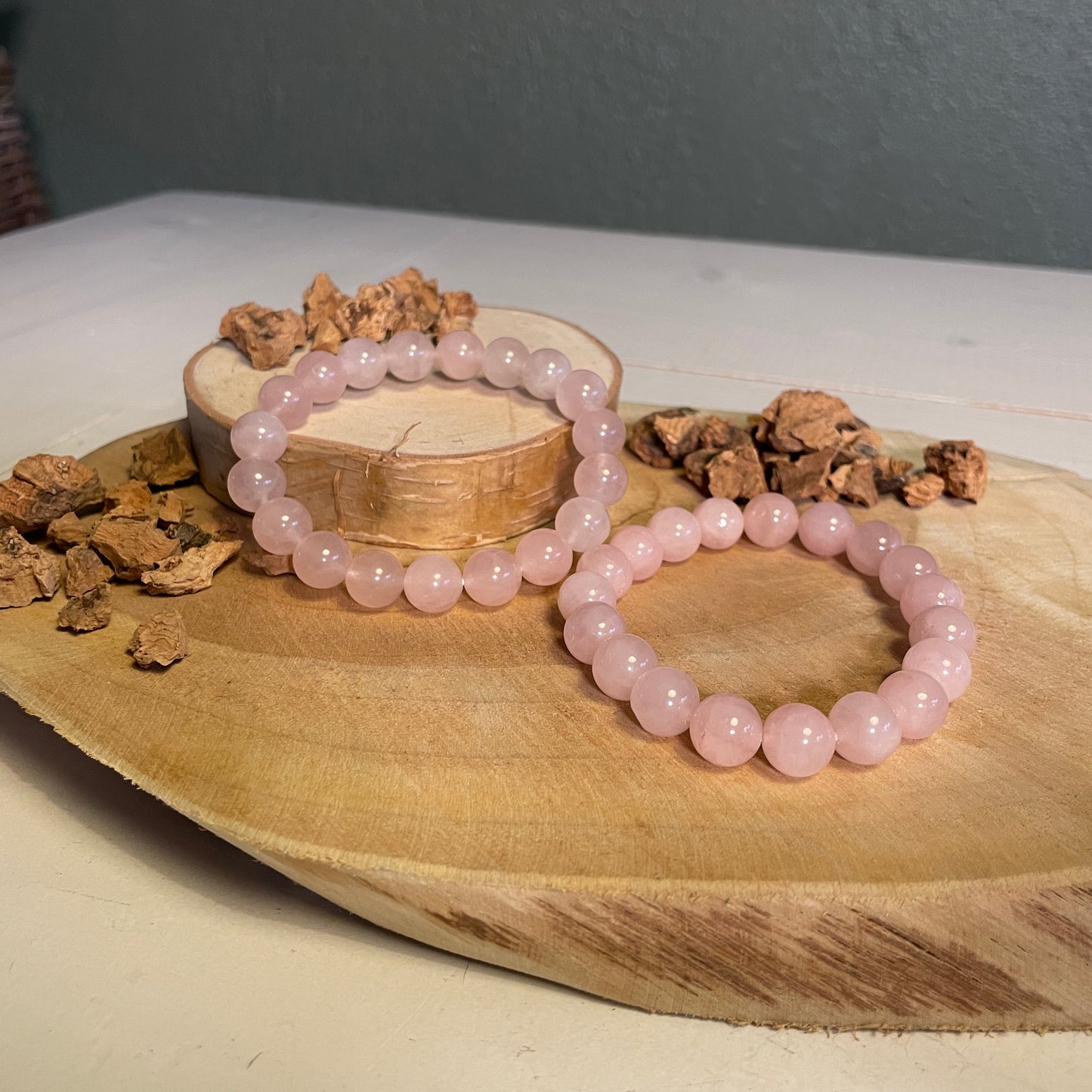 Rozenkwarts kogelarmband - Een Handjevol Geluk