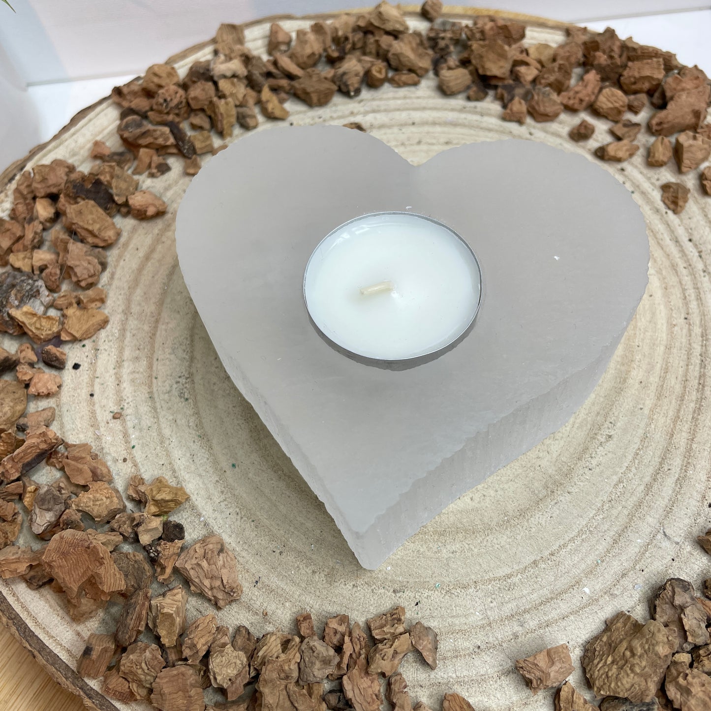 Seleniet waxinelichthouder Hart