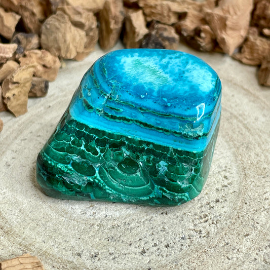Chrysocolla Malachiet trommelsteen M nr.1