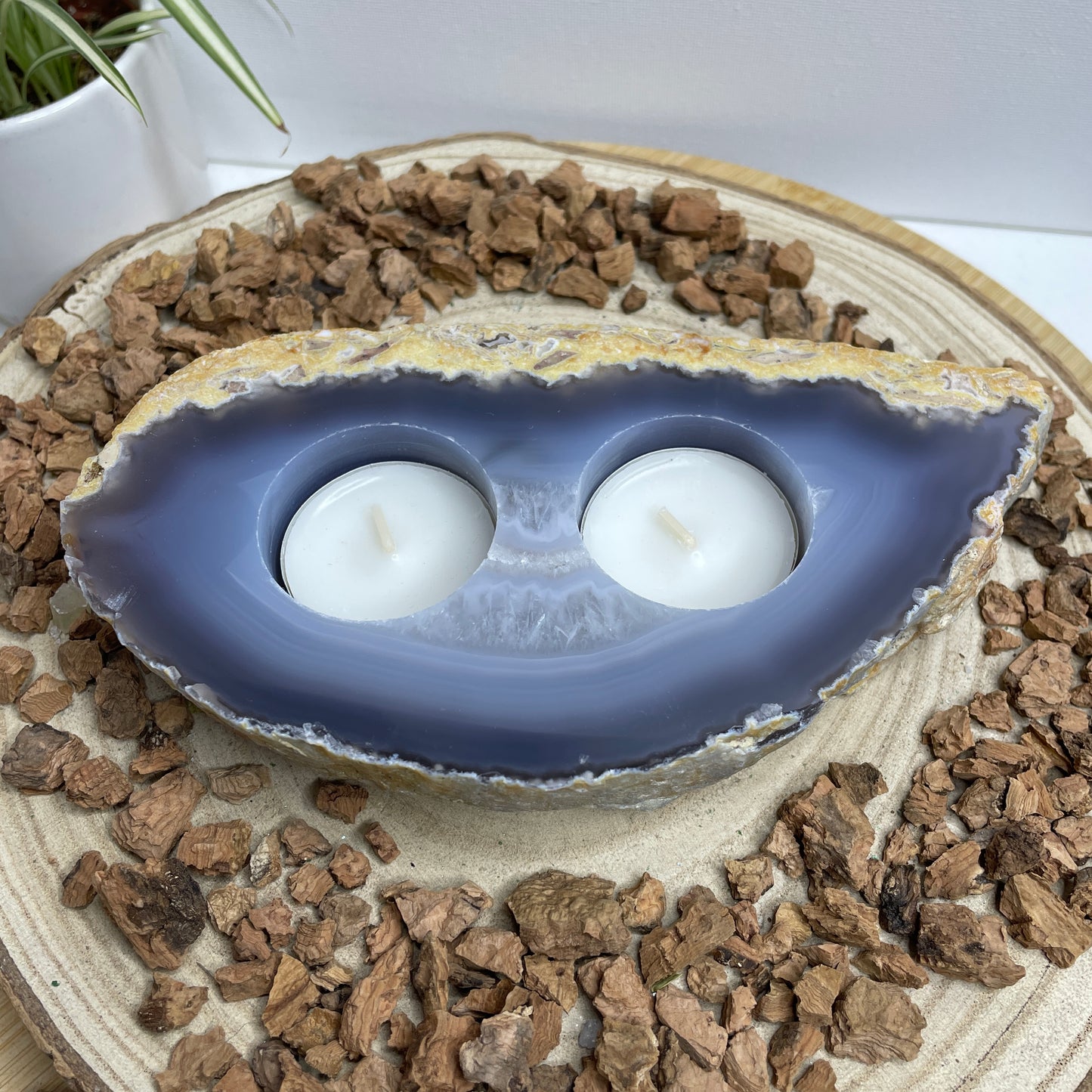 Agaat waxinelichthouder - dubbel nr.2