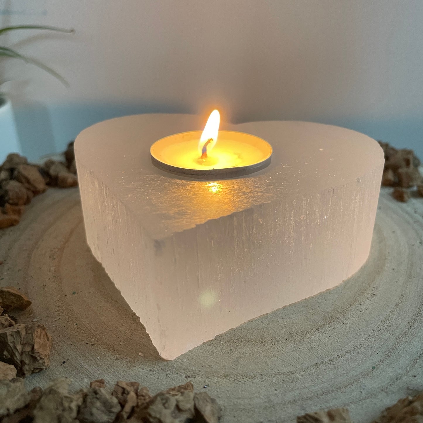 Seleniet waxinelichthouder Hart