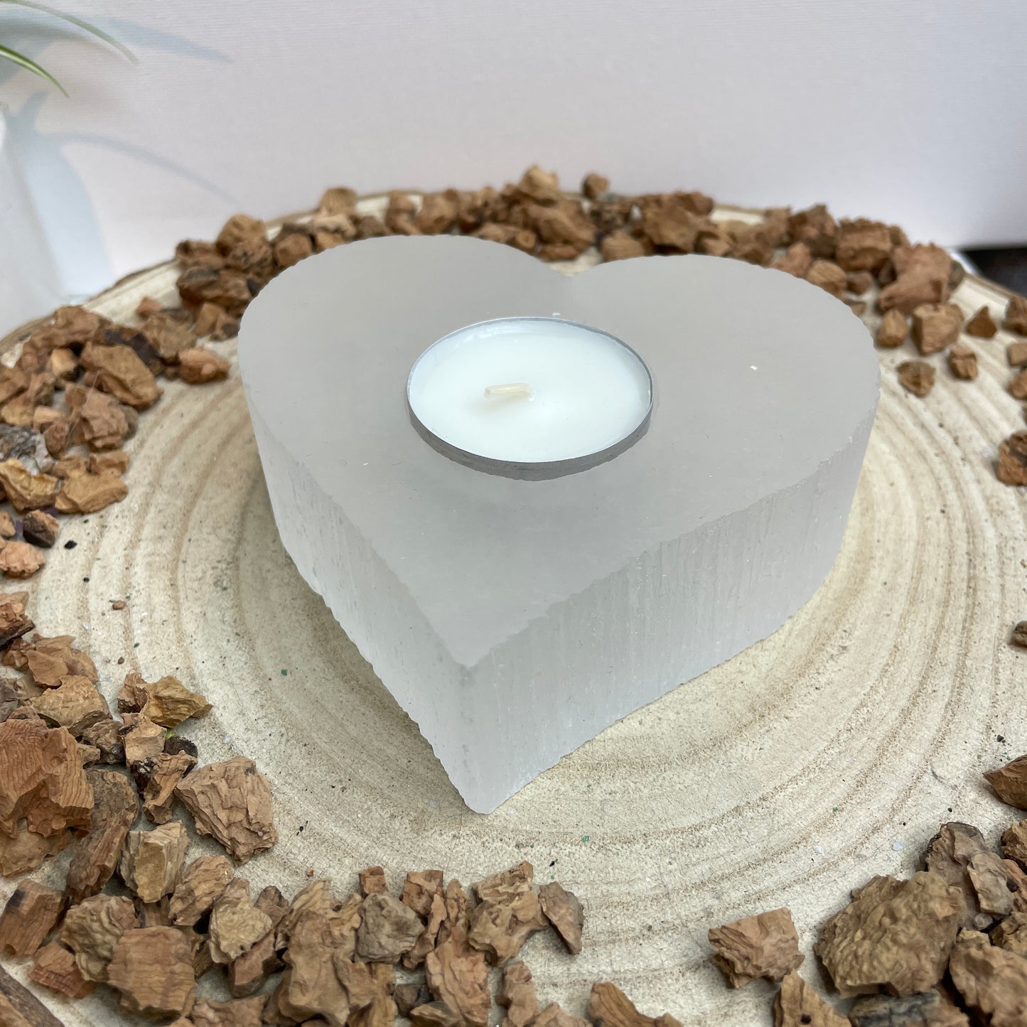 Seleniet waxinelichthouder Hart