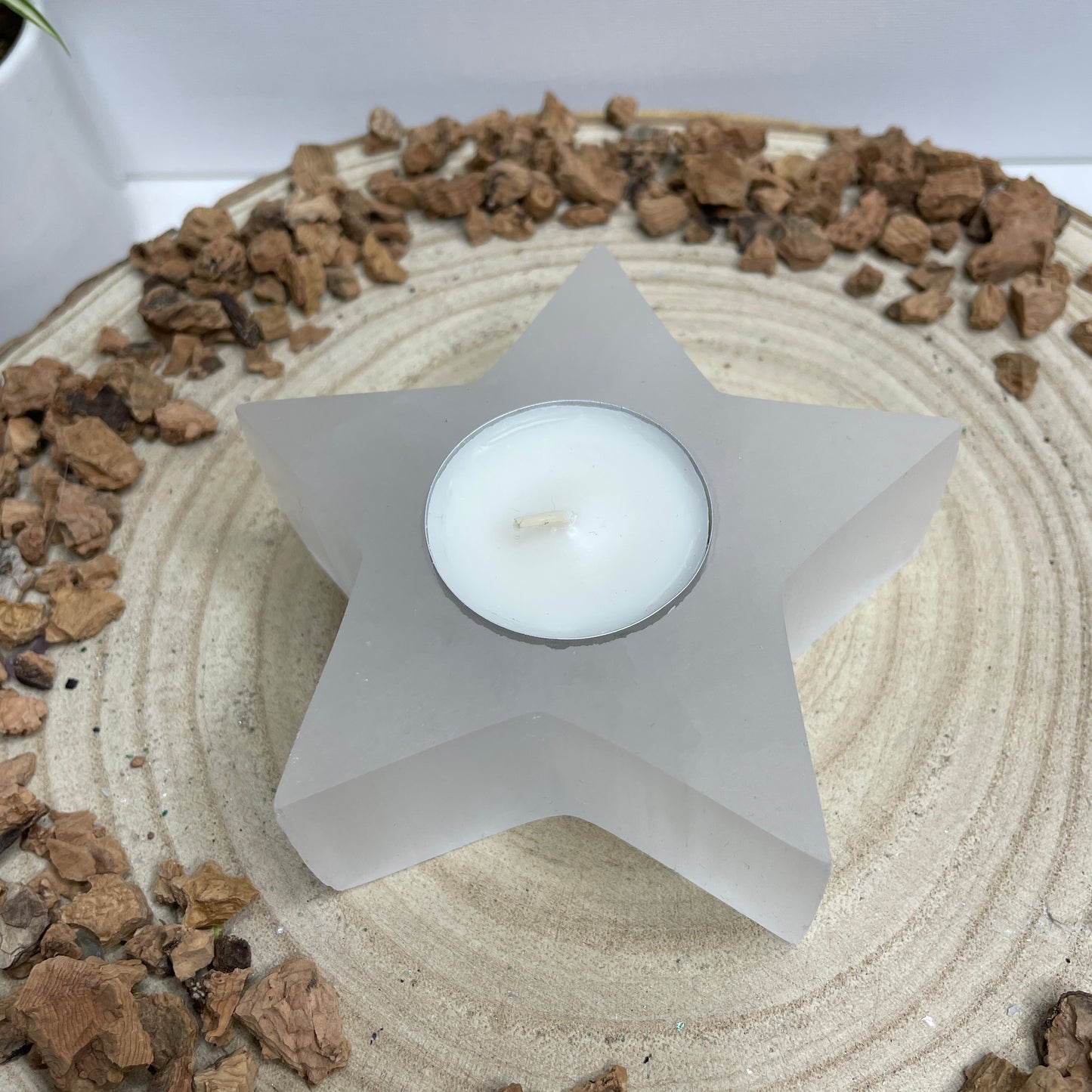 Seleniet waxinelichthouder Ster