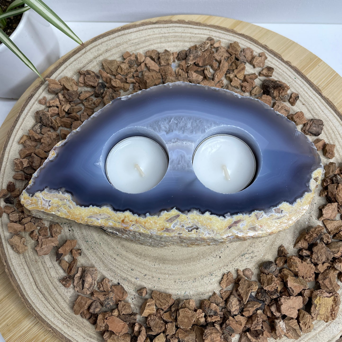 Agaat waxinelichthouder - dubbel nr.2