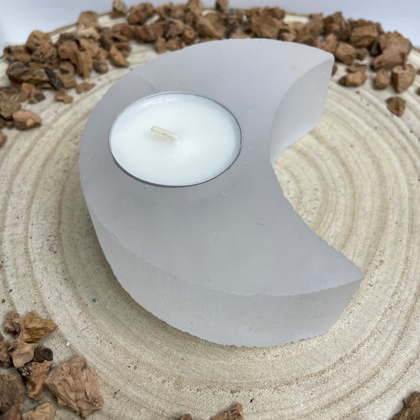 Seleniet waxinelichthouder Maan