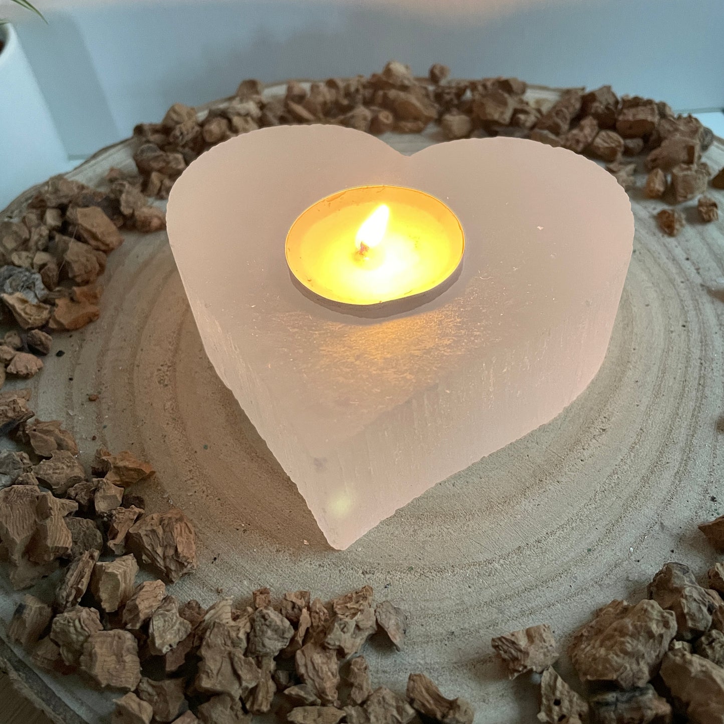 Seleniet waxinelichthouder Hart