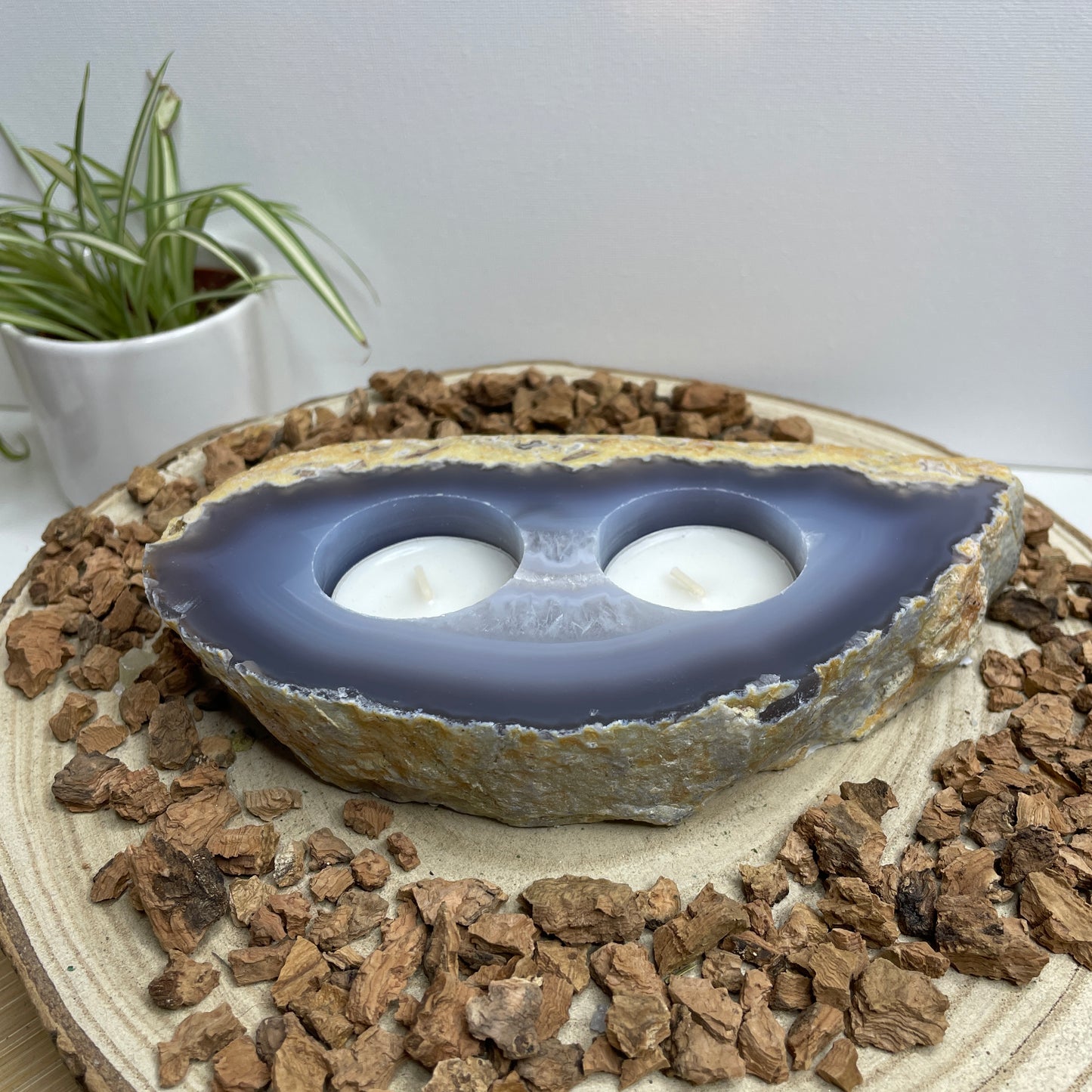 Agaat waxinelichthouder - dubbel nr.2