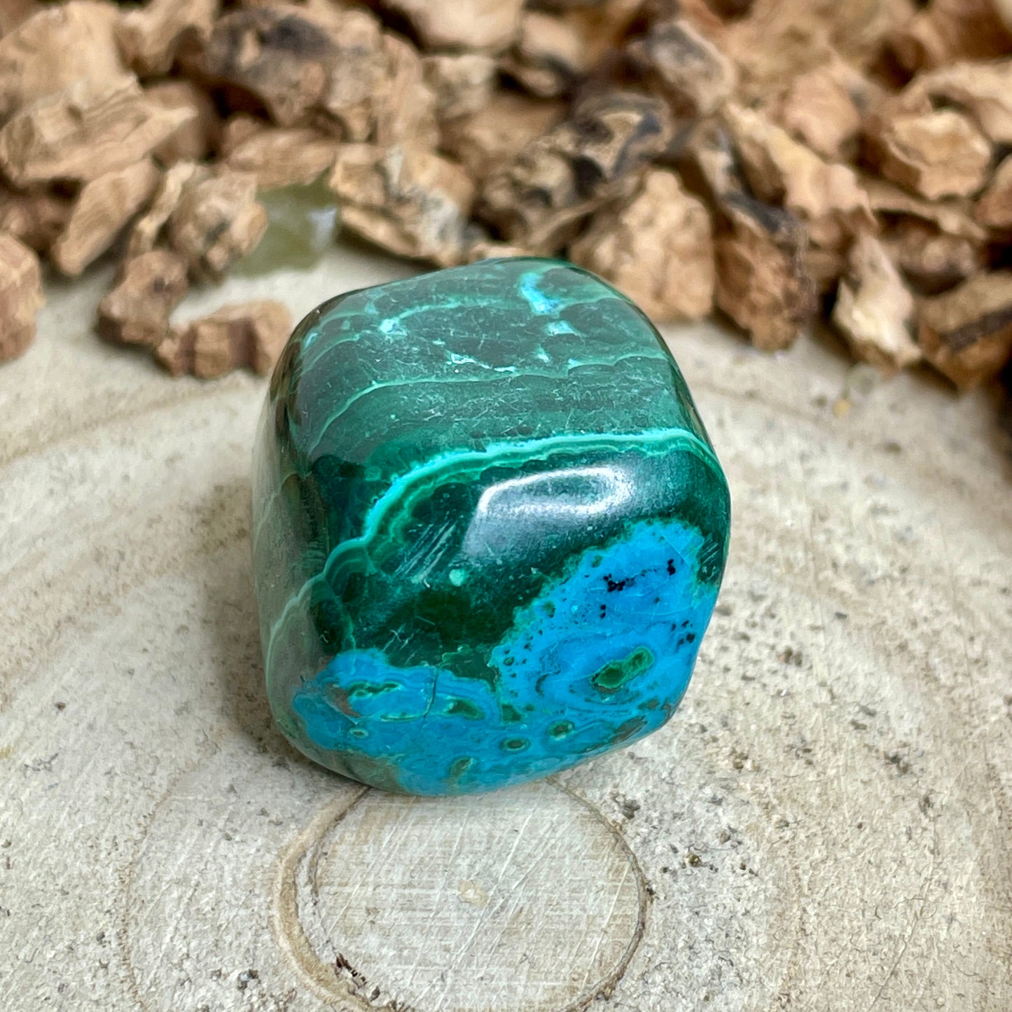 Chrysocolla Malachiet trommelsteen M nr.4