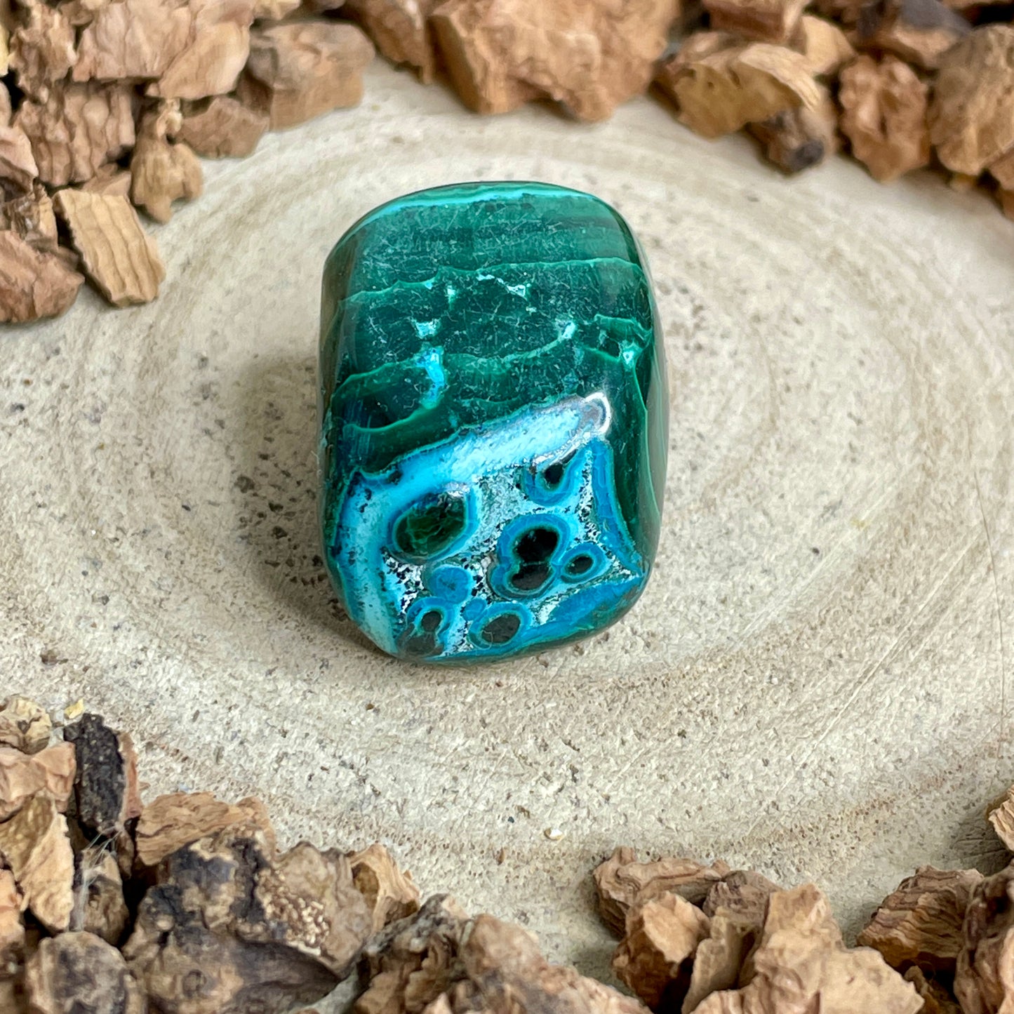 Chrysocolla Malachiet trommelsteen M nr.4
