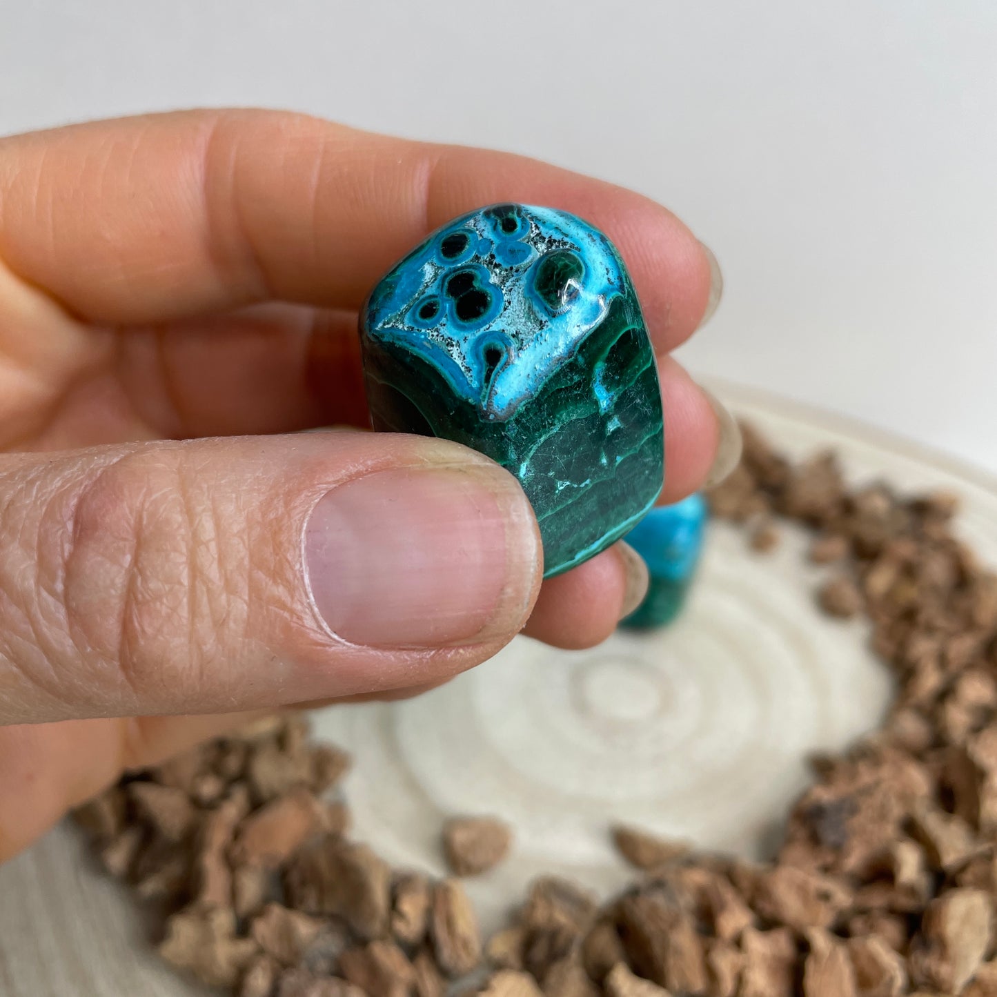 Chrysocolla Malachiet trommelsteen M nr.4