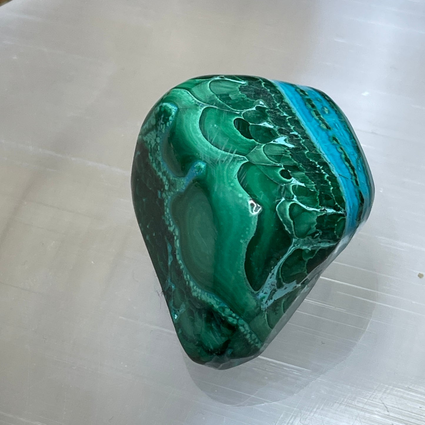 Chrysocolla Malachiet trommelsteen M nr.1