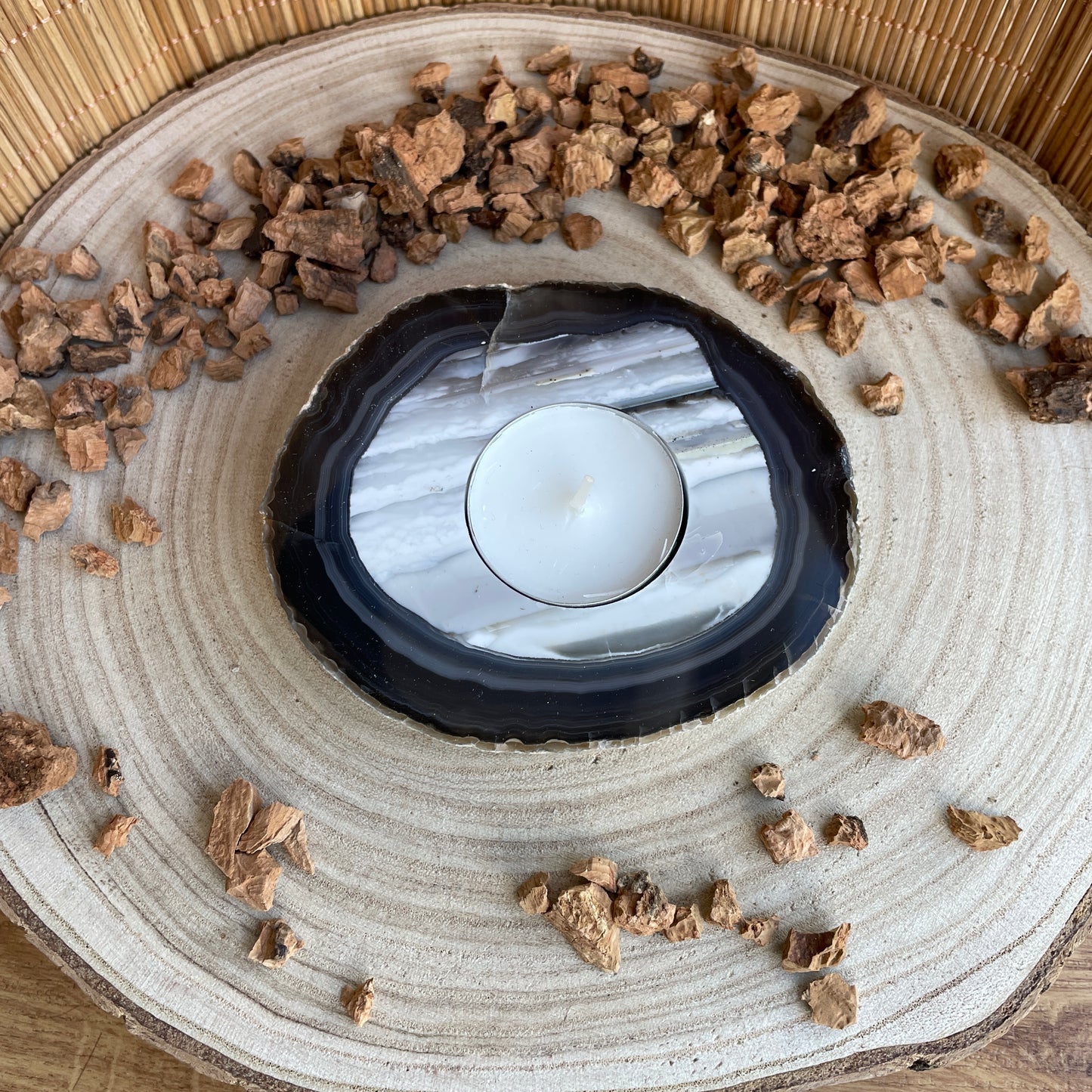 Agaatschijf Waxinelichthouder - 4