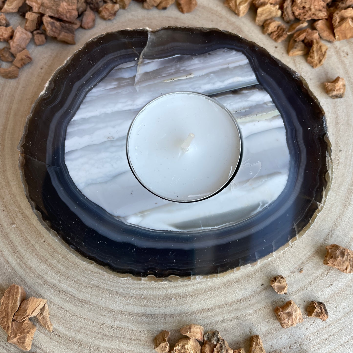 Agaatschijf Waxinelichthouder - 4