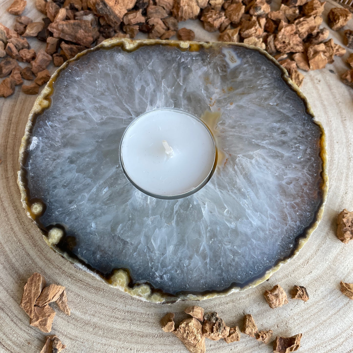 Agaatschijf Waxinelichthouder - 3