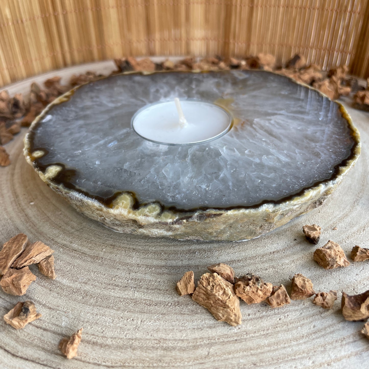 Agaatschijf Waxinelichthouder - 3