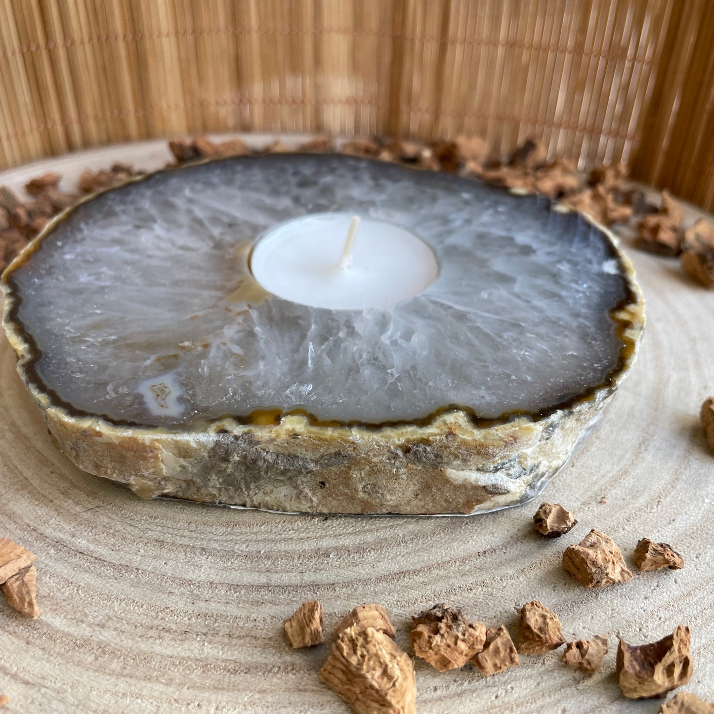 Agaatschijf Waxinelichthouder - 3